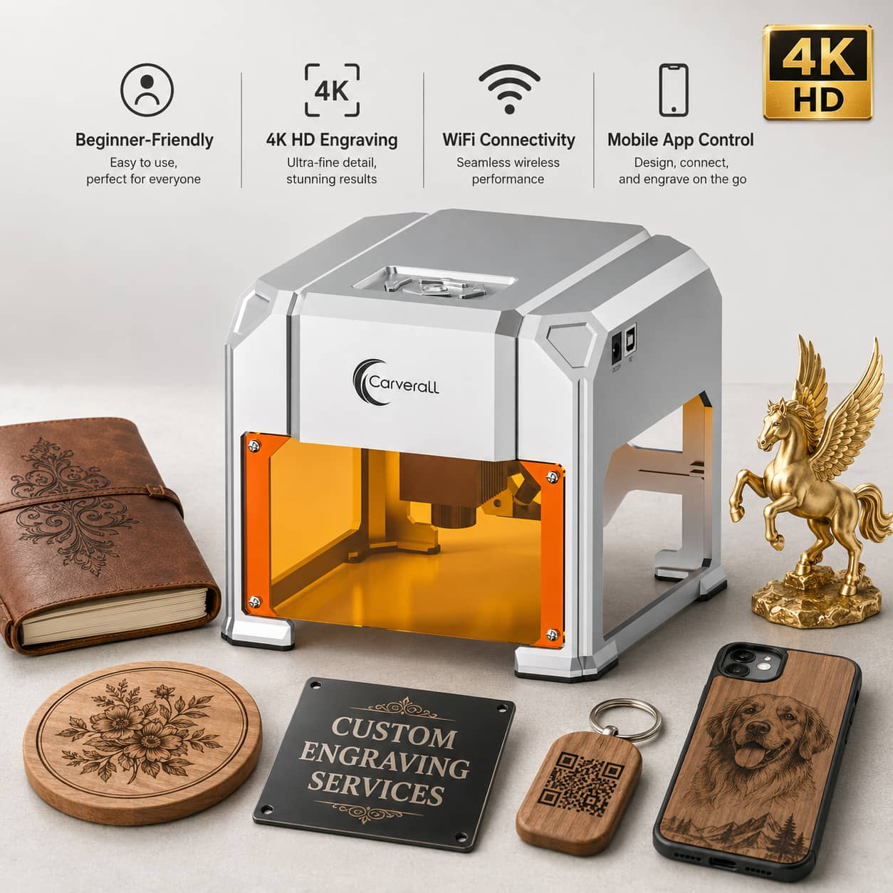 Industrial Laser Cutting Machine - Carverall Laser Engraver Machine, K4 3W,