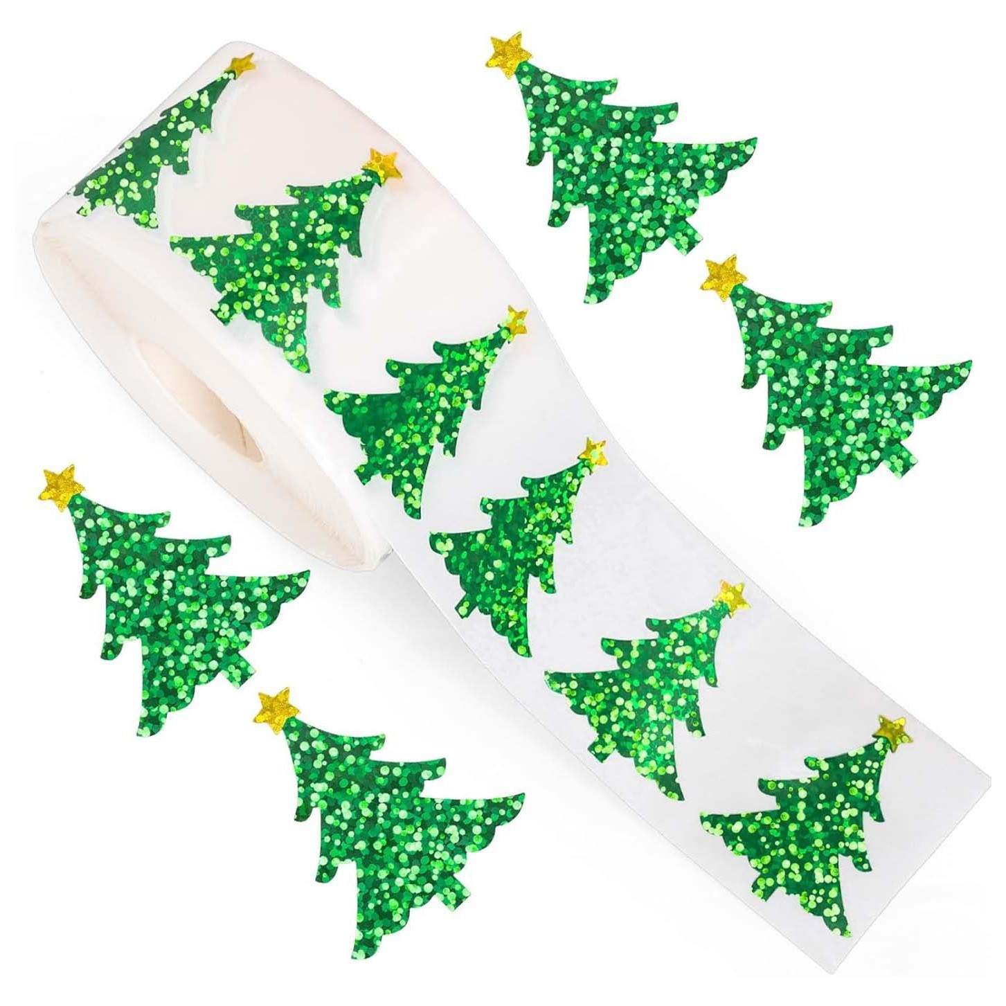 500Pcs Christmas Tree Stickers - Industrial Green Laser recension och pris
