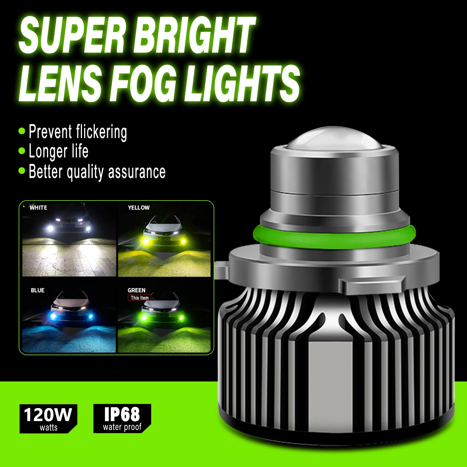 9006 HB4 Laser LED Headlight 1 - Industrial Green Laser recension och pris