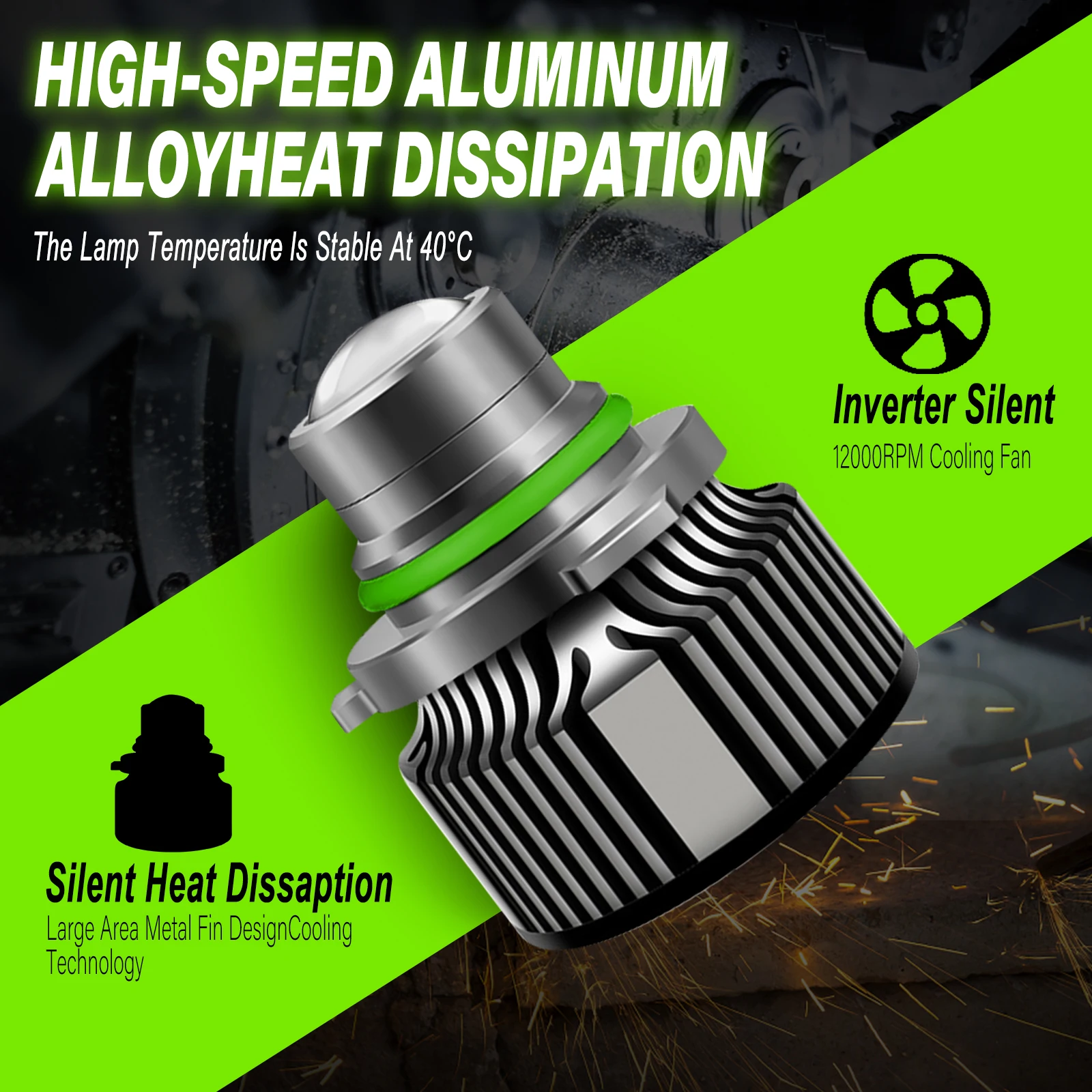9006 HB4 Laser LED Headlight 1 - Industrial Green Laser recension och pris